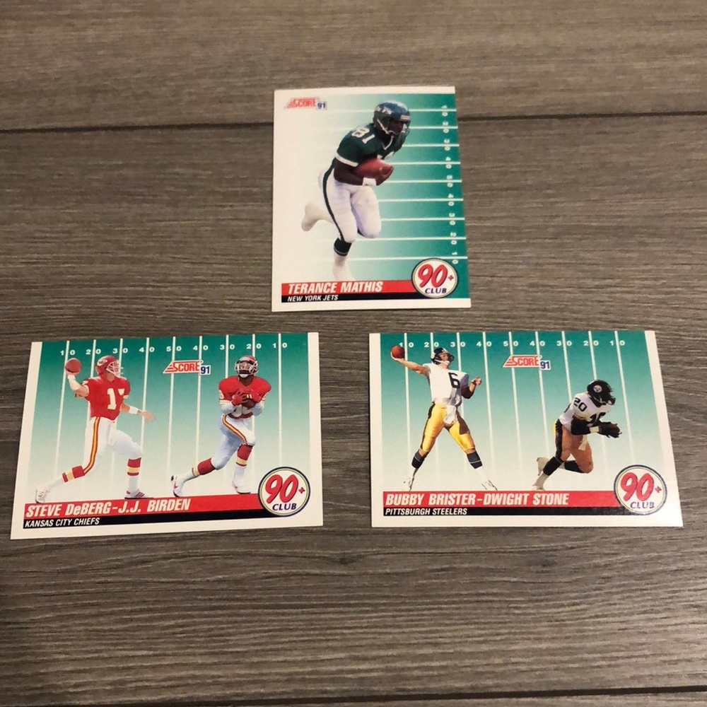 💕3 1991 score NFL cards